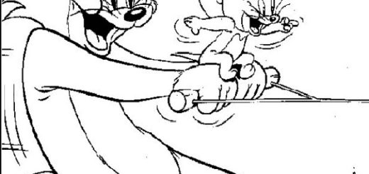 Ausmalbilder kostenlos- Tom und Jerry-2