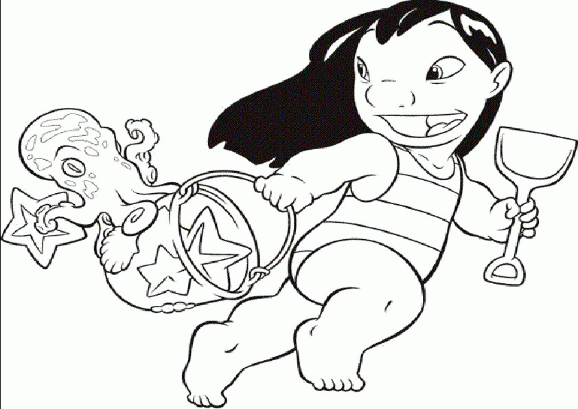 ausmalbilder disney  lilo und stitch-12