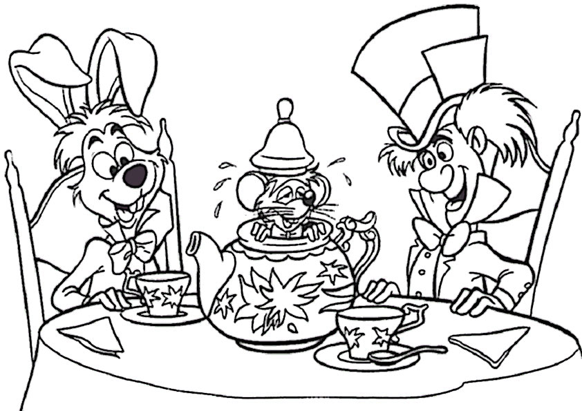 ausmalbilder disney  alice im wonderland , malvorlagen  alice im wunderland -6