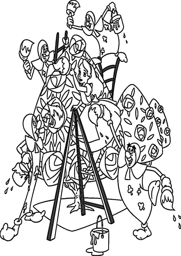 ausmalbilder disney alice im wunderland -9