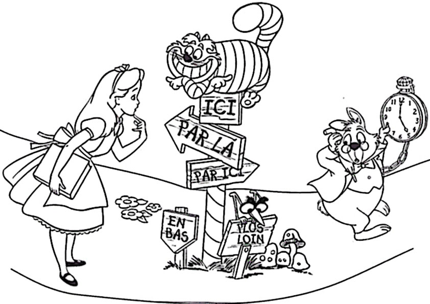 ausmalbilder disney  alice im wunderland -11